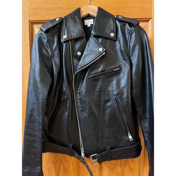 AG Jackets & Blazers - AG Reese rare BULL Leather women’s Moto Jacket small retail $1478.00